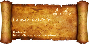 Lehner Arián névjegykártya